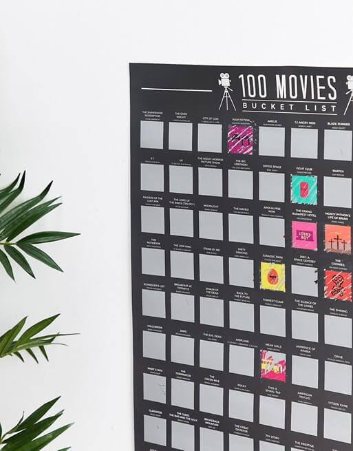 100 movies scratch off poster