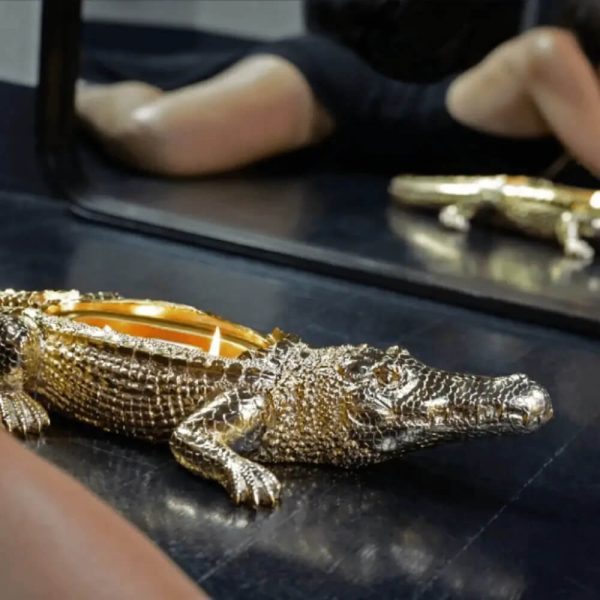 Gold Alligator Candle